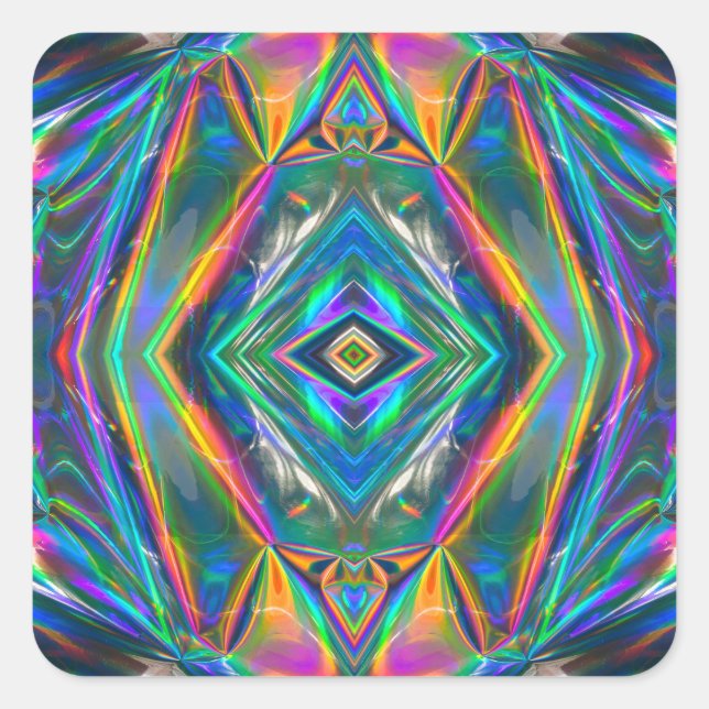 Carré Sticker Chrome Iridescente (Devant)