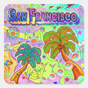 Carré Sticker Cible Vacances San Francisco