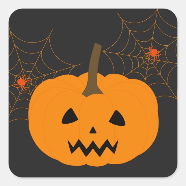 Carré Sticker Citrouille Halloween (Devant)