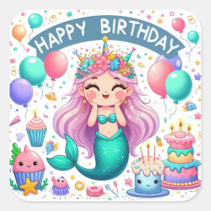 Carré Sticker Classic Round Gold pour anniversaire heure