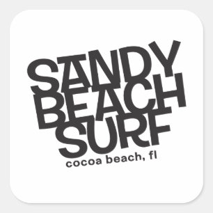 Carré Sticker classique Surf de plage de sable