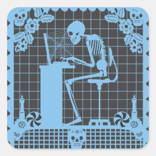 Carré Sticker Computadora Muerto