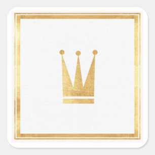 Carré Sticker Couronne Or