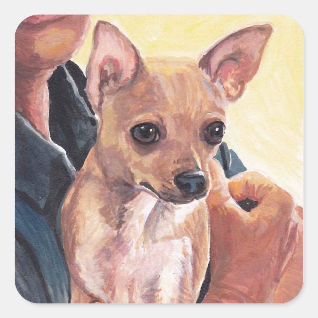 Carré Sticker d'art Chihuahua Chig (Devant)