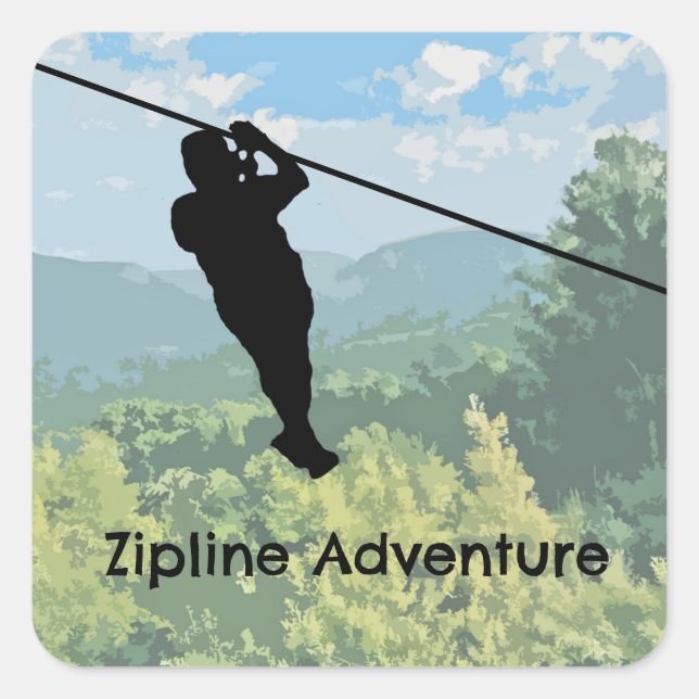 Carré Sticker d'aventure Zipline (Devant)