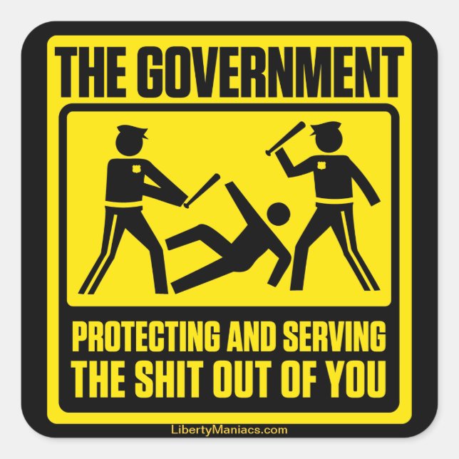 Carré Sticker d'avertissement du gouvernement (Devant)