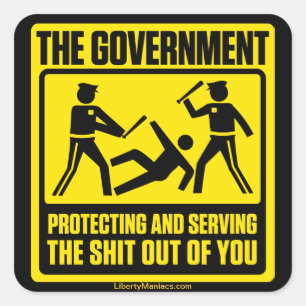 Carré Sticker d'avertissement du gouvernement