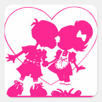 Sticker de baisers en duple dessin de dessin vinta