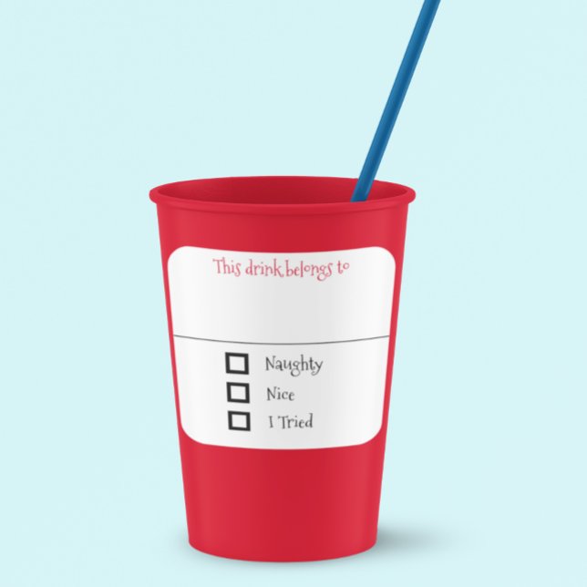 Carré Sticker de boisson Marker Nom Funny Christmas Naug (Créateur téléchargé)