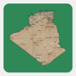 Carré Sticker de carte Algérie