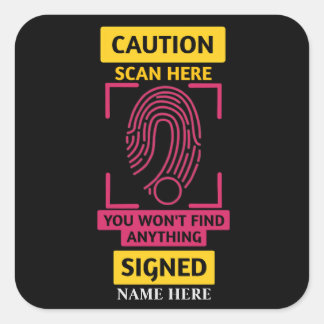 Carré Sticker DE CAUTION