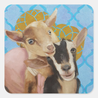 Carré Sticker de chèvre, Sticker d'animal
