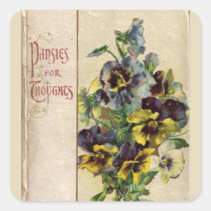 Carré Sticker de couverture de livre victorien
