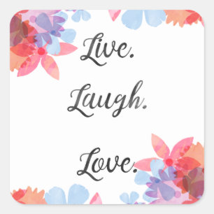 Carré Sticker de devis Inspirationnel, Live Logh Art