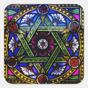 Carré Sticker de fenêtre en verre de l'église religieuse