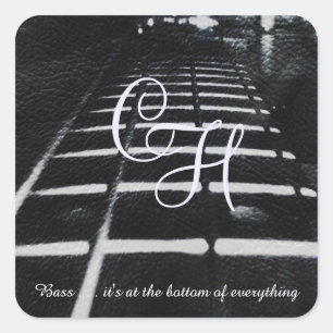 Carré Sticker de guitare de basse monogramme