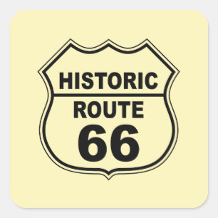 Carré Sticker de la route historique 66