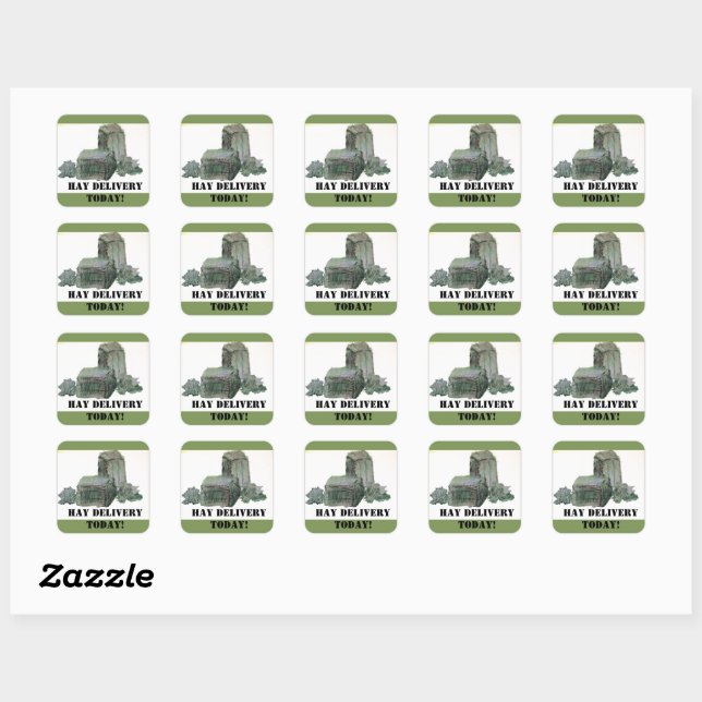 Carré Sticker de livraison de foin (Feuille)