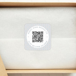 Carré Sticker de magasin moderne élégant personnalisé QR