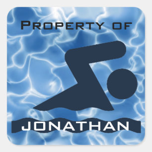 Carré Sticker de natation personnalisé