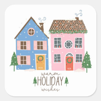 Carré Sticker de Noël pour enveloppement de cadeaux