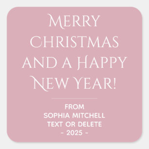 Carré Sticker de Noël Rose Muted Elegance