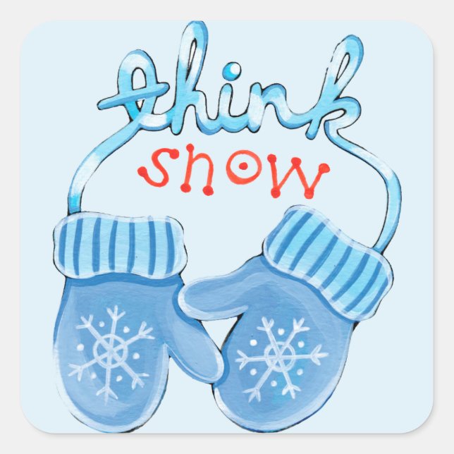 Carré Sticker de Noël Snow Mittens (Devant)