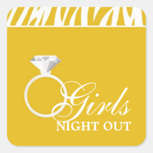 Carré Sticker de nuit pour filles Zebra Jaune
