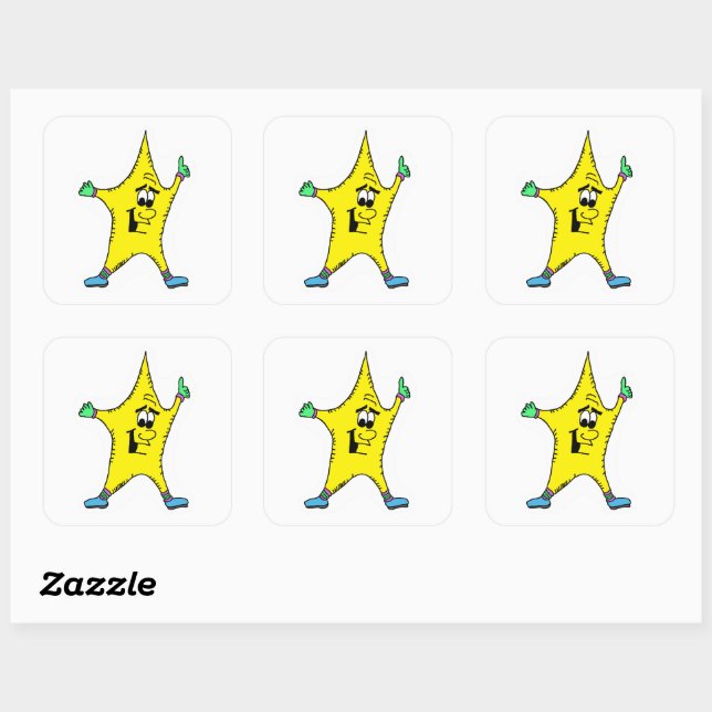 Carré Sticker de personnage étoile (Feuille)