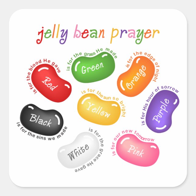 Carré Sticker de prière Jelly Bean (Devant)