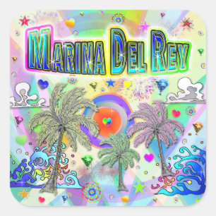Carré Sticker de rêve profond Marina Del Rey