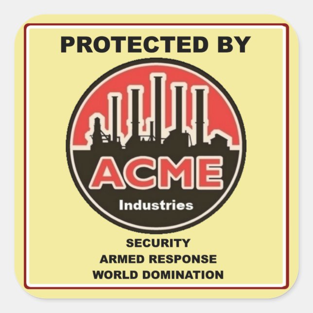 Carré Sticker de sécurité Acme Industries (Devant)