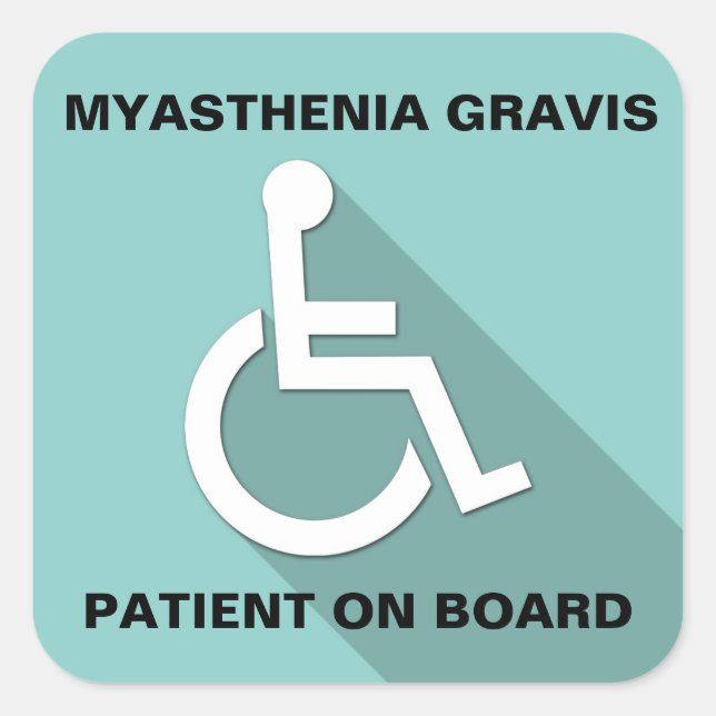 Carré STICKER de sensibilisation Myasthenia Gravis (Devant)