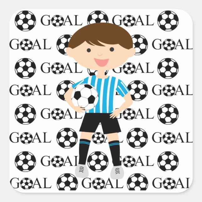 Carré Sticker de Soccer Boy Objectif 1 (Devant)