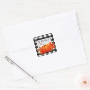 Carré Sticker de Thanksgiving Citrouille Buffalo