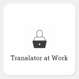 Carré Sticker de traducteur au travail