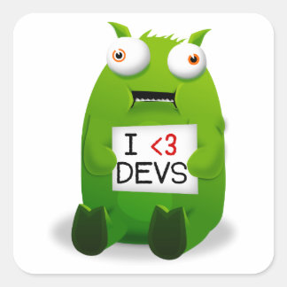 Carré Sticker de Tumbeasts I Heart Devs