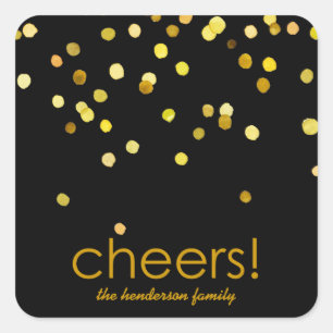 Carré Sticker de vacances Confetti parties scintillant