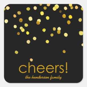 Carré Sticker de vacances Confetti parties scintillant