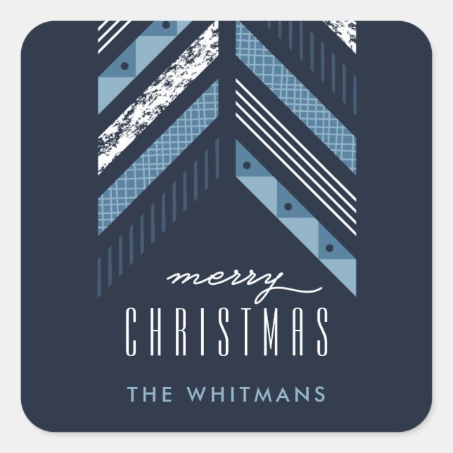 Carré Sticker de vacances de la bande de Herringbone - D (Devant)