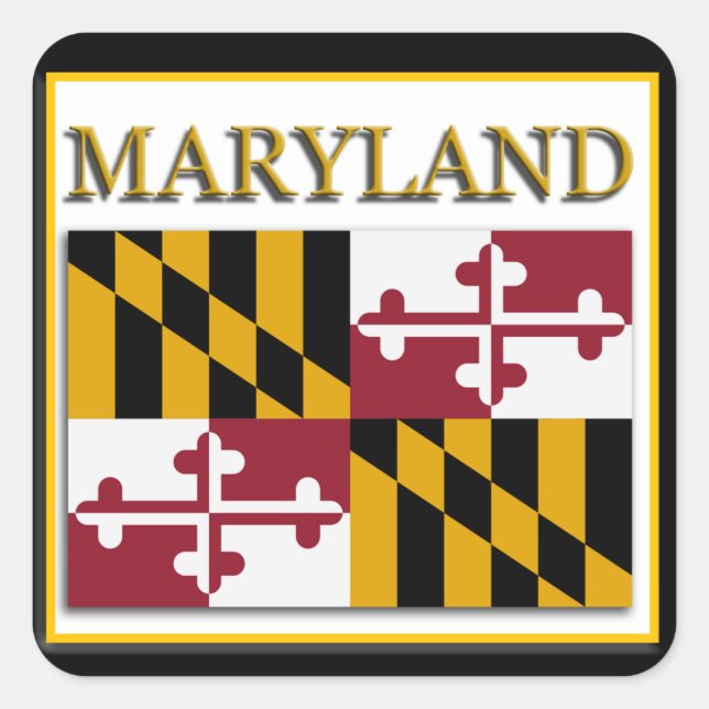 Carré Sticker Design Drapeau du Maryland (Devant)