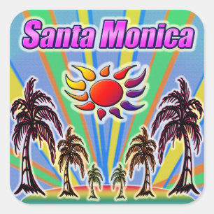 Carré Sticker d'été Père Noël Monica