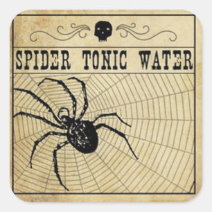 Carré Sticker d'Halloween à l'eau tonique Spider