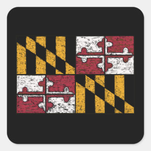 Carré Sticker Distressed State du Maryland
