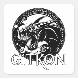 Carré Sticker Dragon   GitKon : La Bourse de Code