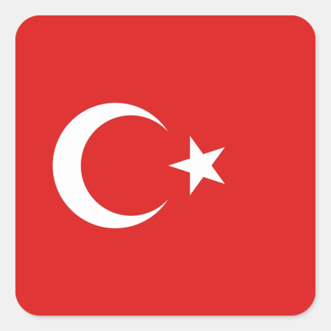 Carré Sticker Drapeau Turquie (Devant)