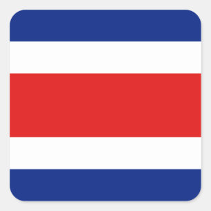 Carré Sticker du drapeau du Costa Rica