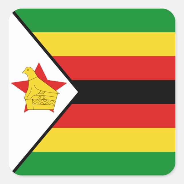 Carré Sticker du drapeau du Zimbabwe (Devant)