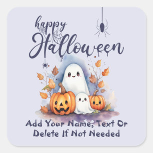 Carré Sticker éffrayant Halloween Citrouille Ghost