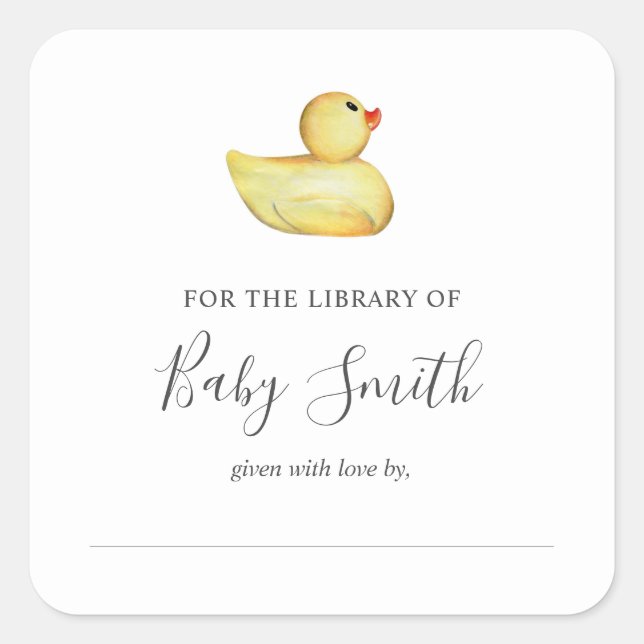 Carré Sticker en caoutchouc plaque de baby shower (Devant)
